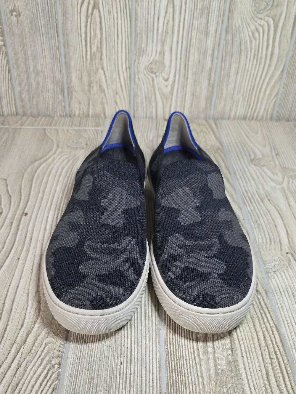 Rothy's The Original Slip On Sneakers Grey Camo Womens size 9.5